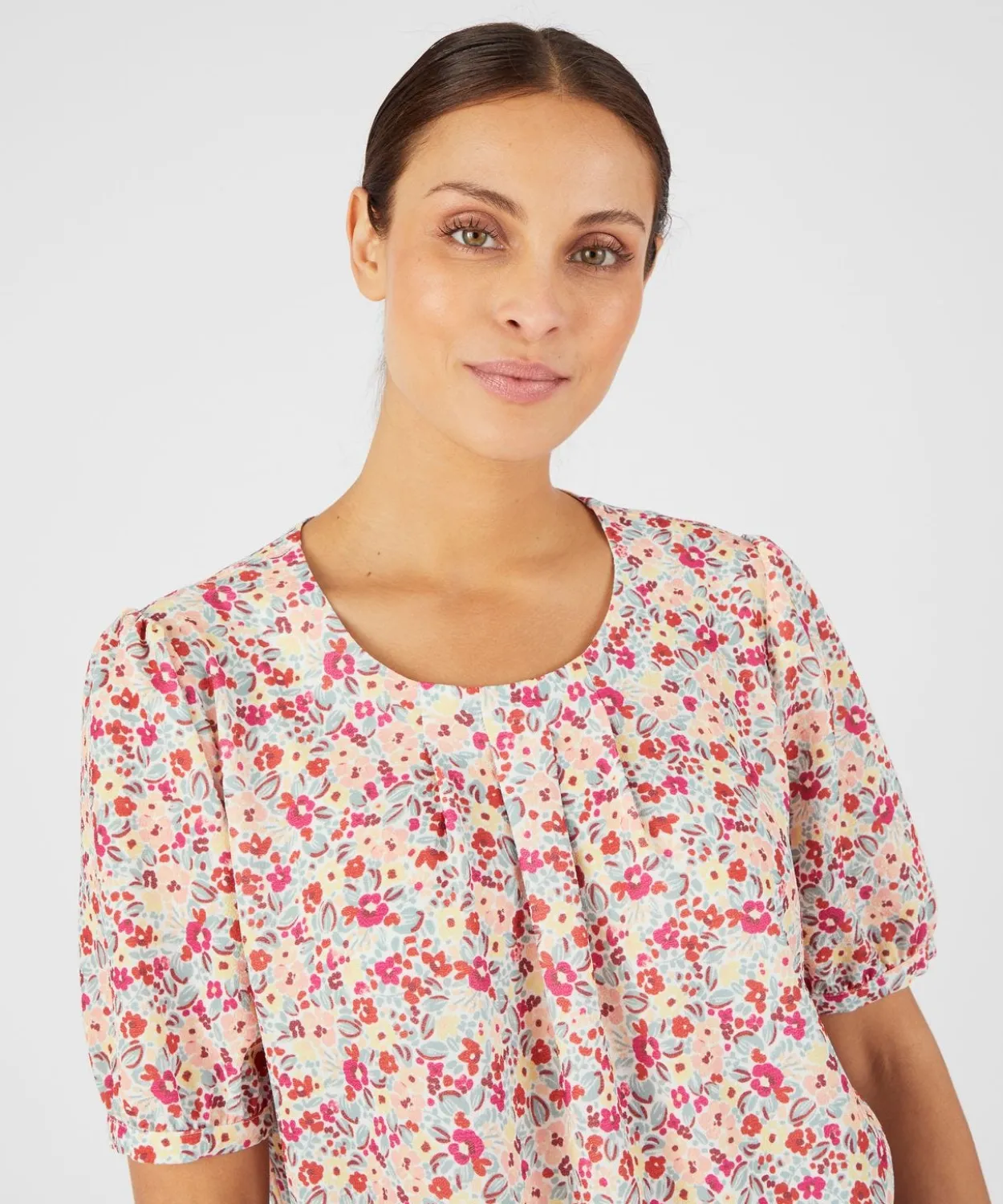 Blouse crêpe reliéfé stretch
