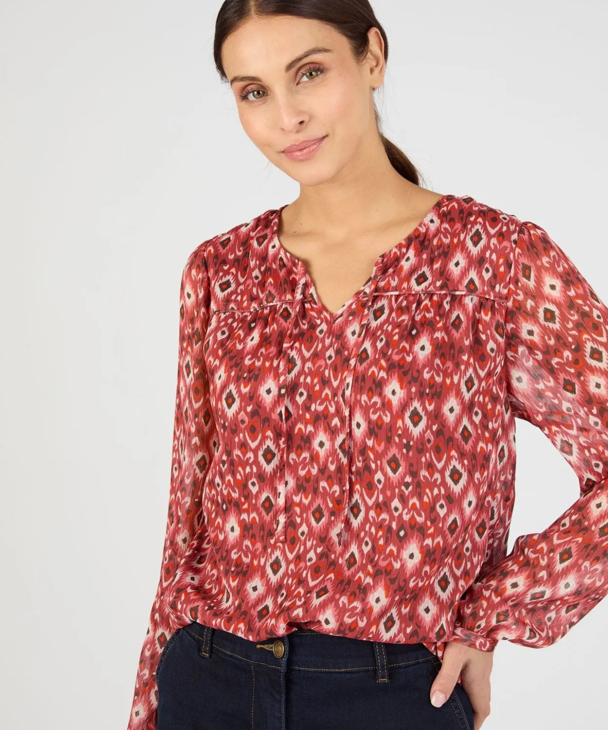 Blouse en voile imprimé