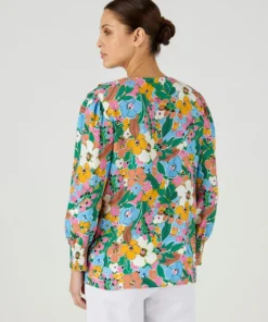 Blouse imprimée à volants
