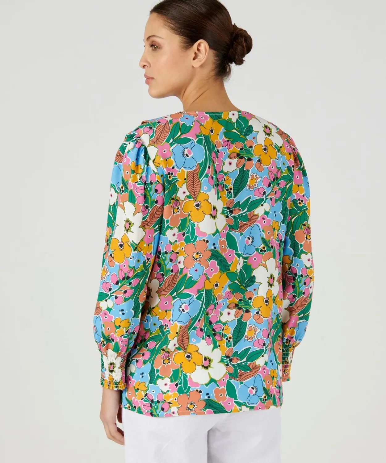 Blouse imprimée à volants