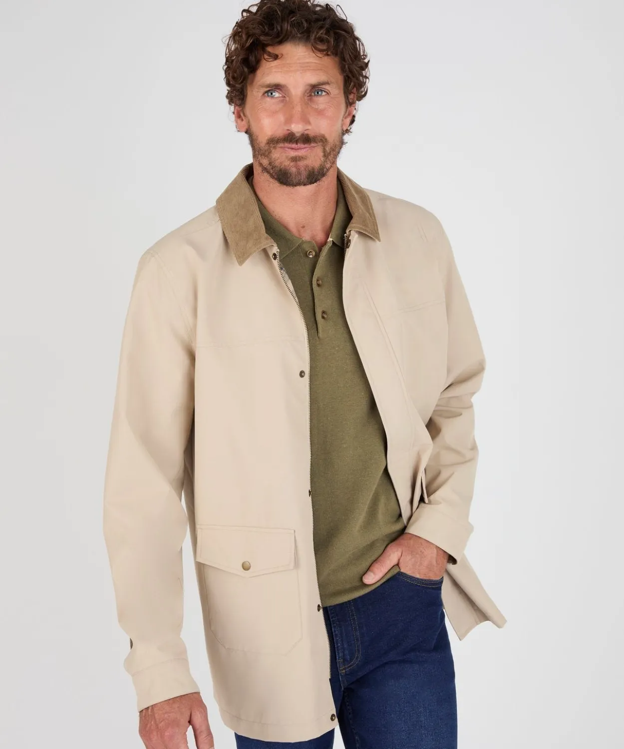 Blouson zippé col velours