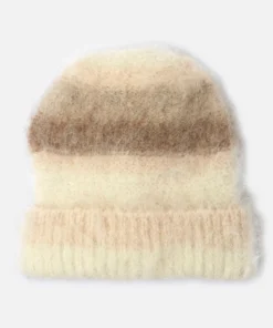 Bonnet maille moelleuse rayée