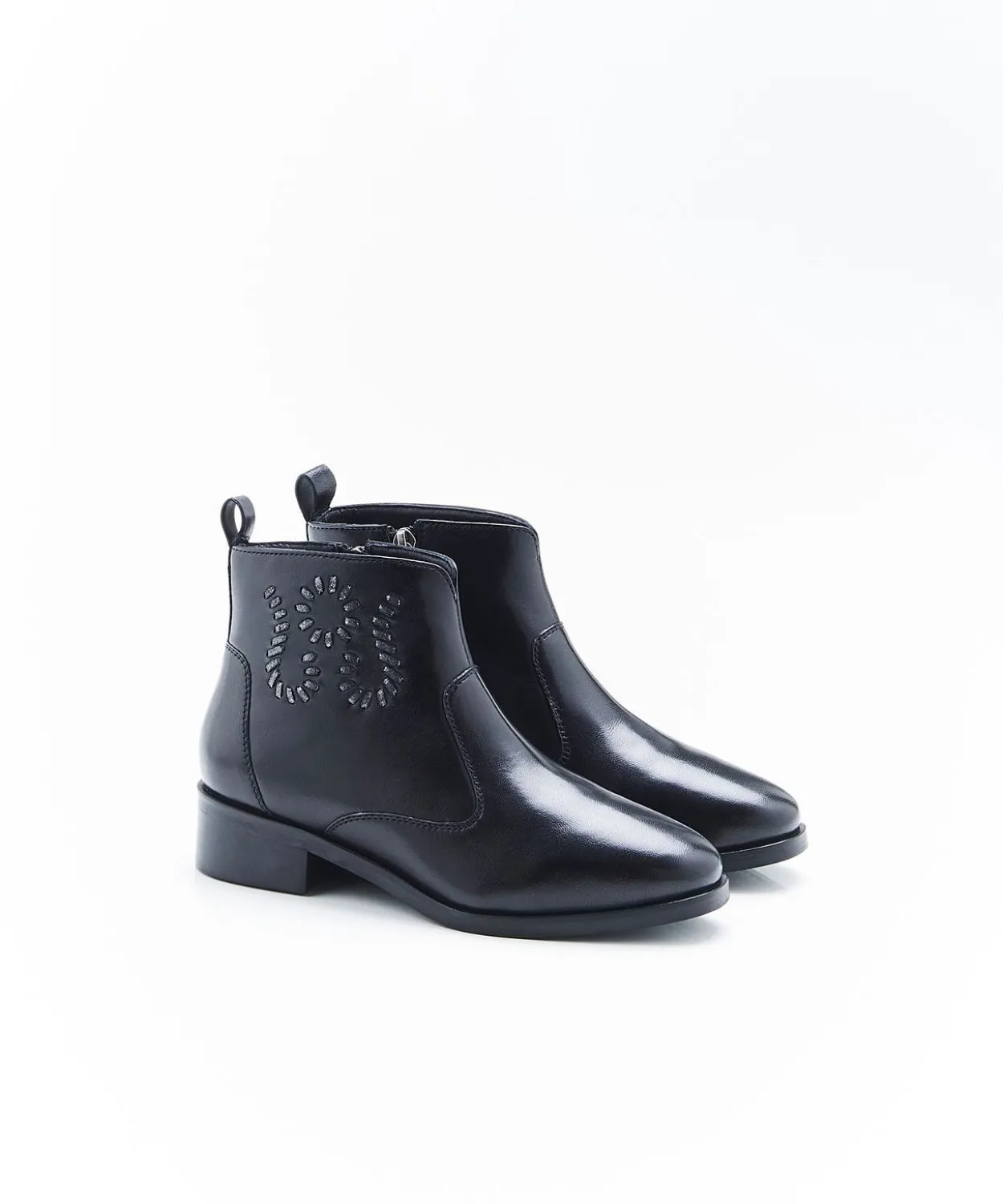 Bottines dessus cuir mouton