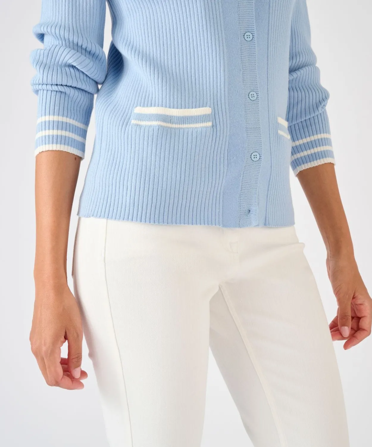 Cardigan côtes plates fantaisie