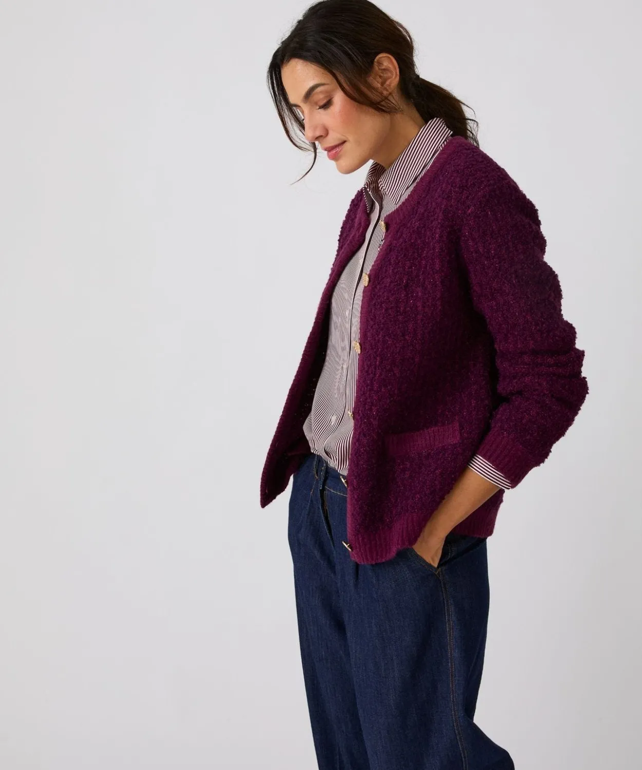 Cardigan maille jacquard