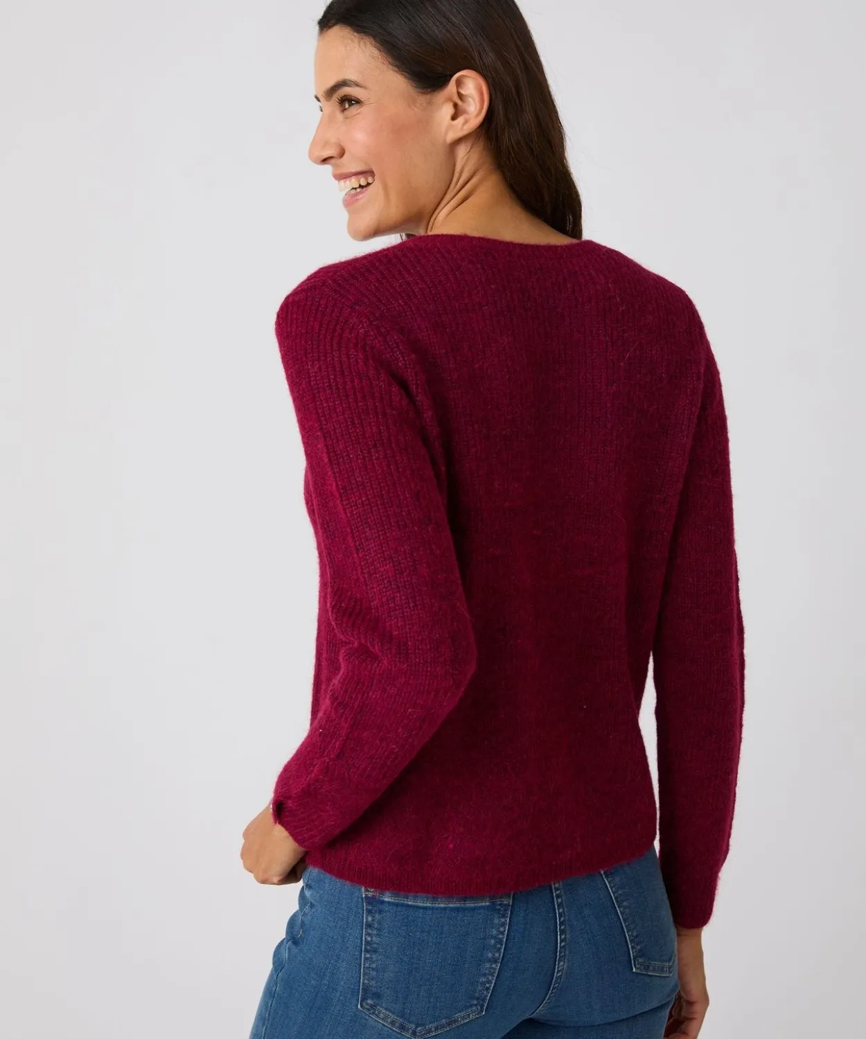 Cardigan maille perlée mélange alpaga