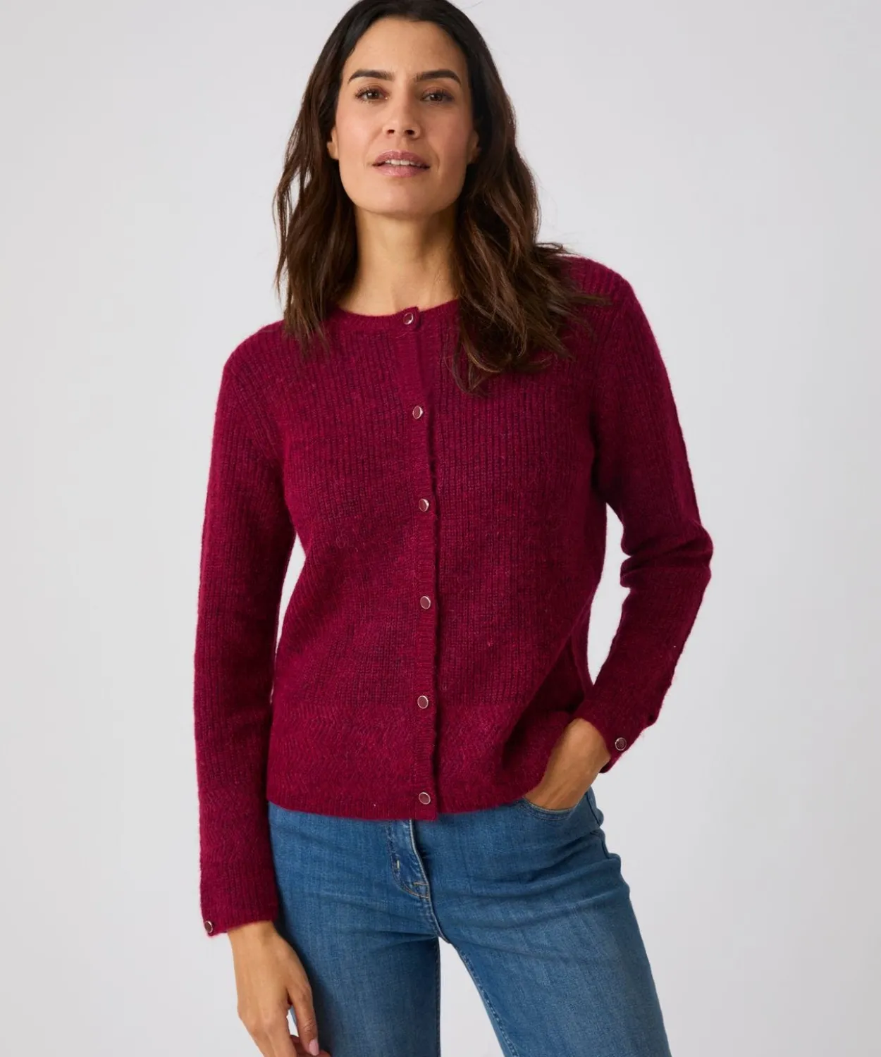 Cardigan maille perlée mélange alpaga