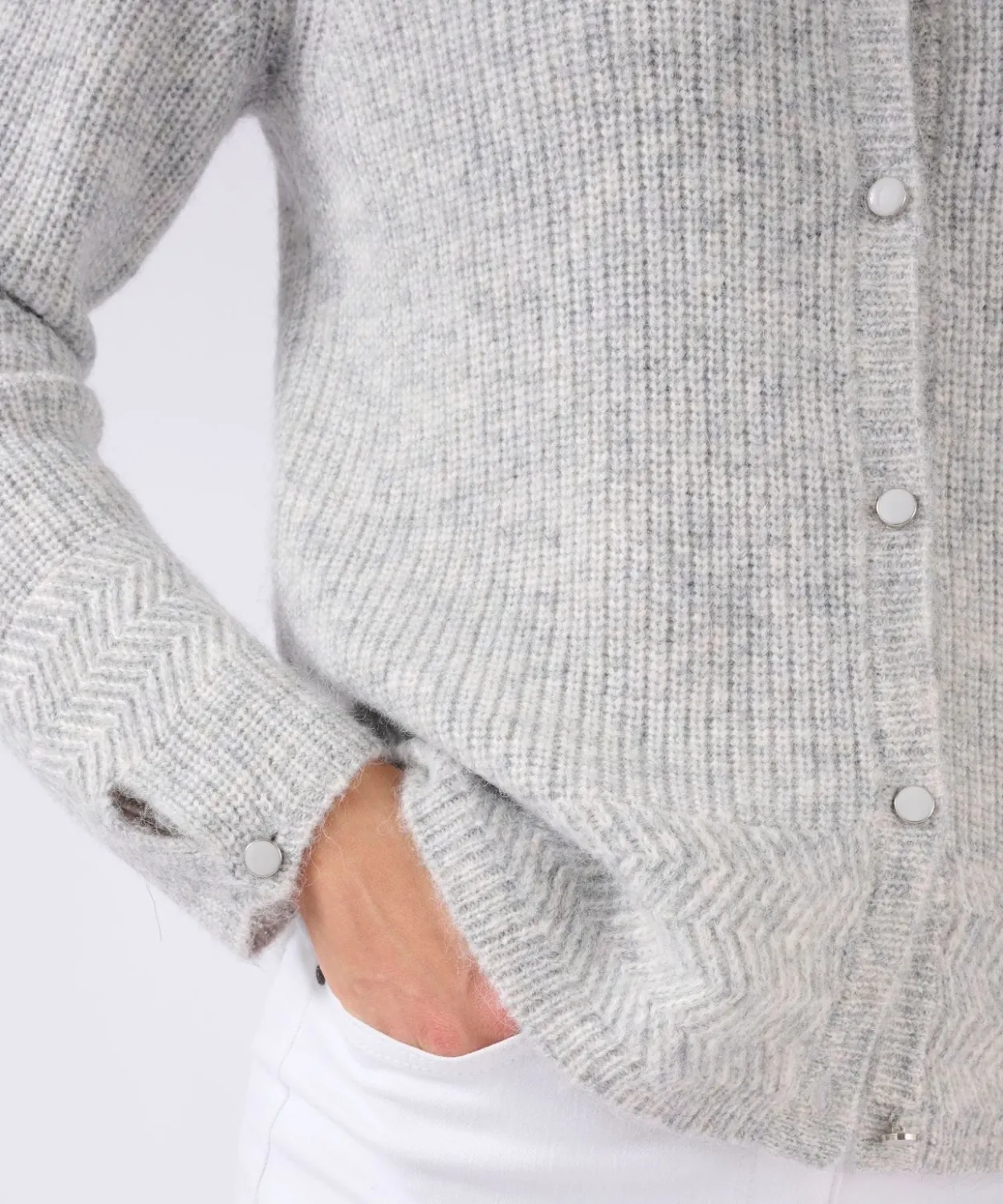 Cardigan maille perlée mélange alpaga