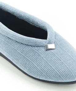 Chaussons velours côtelé brillant