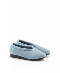 Chaussons velours côtelé brillant