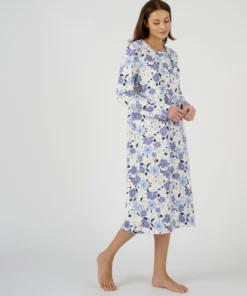 Chemise de nuit maille côtelée, intérieur légèrement gratté