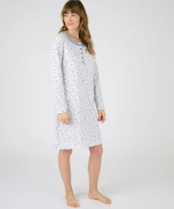 Chemise de nuit maille jersey pur coton peigné