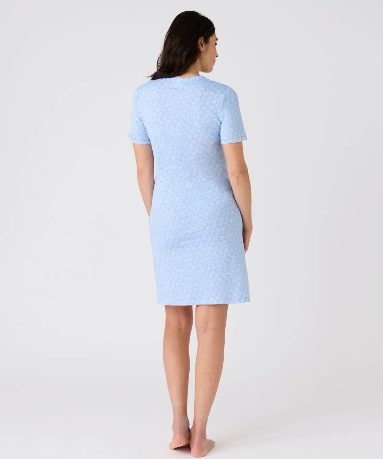 Chemise de nuit maille jersey pur coton peigné