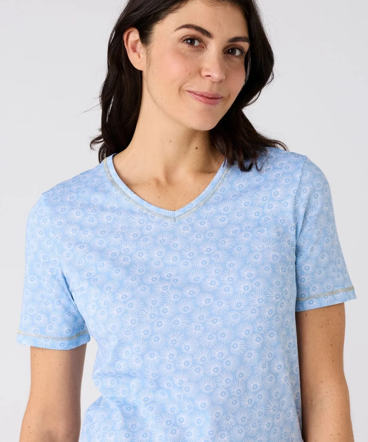Chemise de nuit maille jersey pur coton peigné