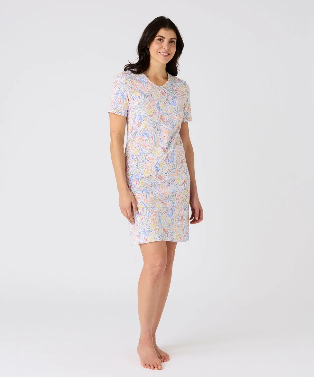 Chemise de nuit maille jersey pur coton peigné