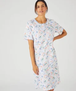 Chemise de nuit maille jersey graphique pur coton peigné