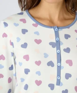 Chemise de nuit Thermolactyl col boutonné