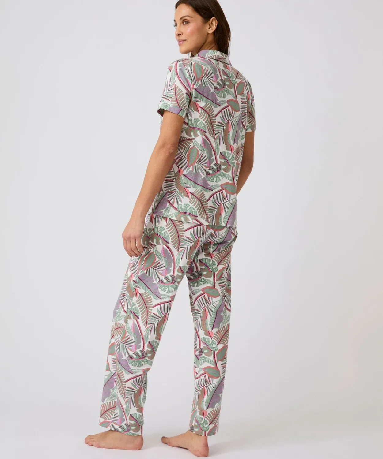 Chemise de pyjama en pur coton peigné