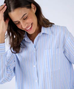 Chemise rayée en popeline