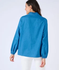 Chemisier en denim brodé