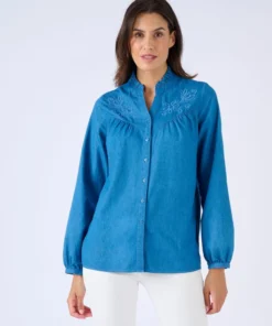 Chemisier en denim brodé