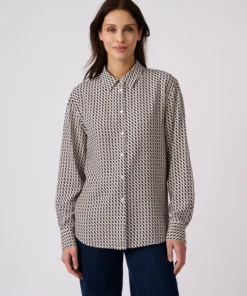 Chemisier imprimé graphique pure viscose