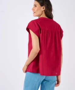 Chemisier sans manches en voile de coton