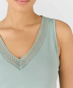Débardeur Climatyl col V dentelle