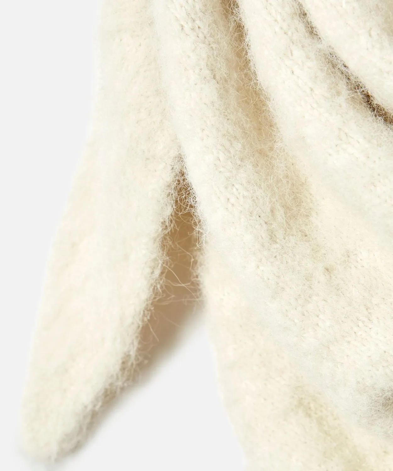 Echarpe triangle tricot poilu doux