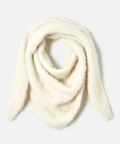 Echarpe triangle tricot poilu doux