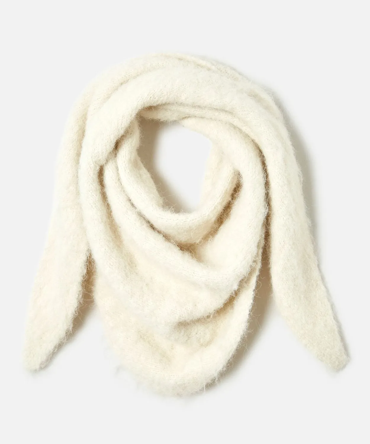 Echarpe triangle tricot poilu doux