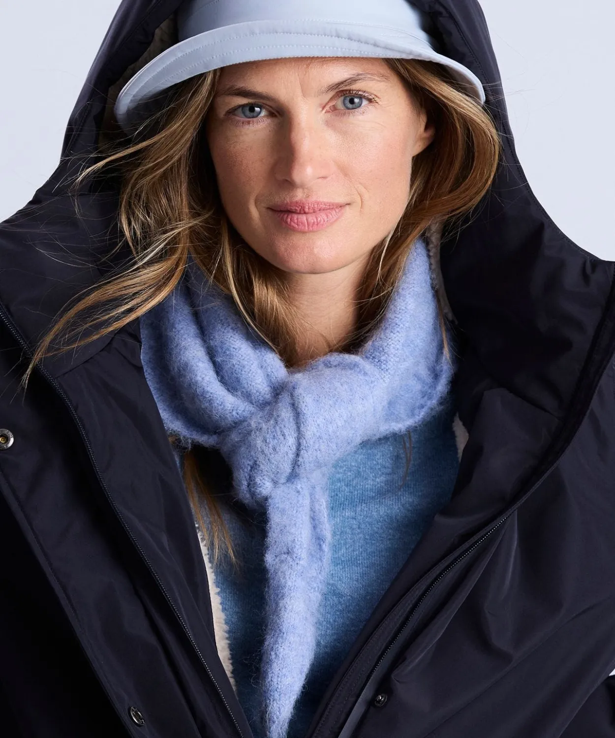 Echarpe triangle tricot poilu doux