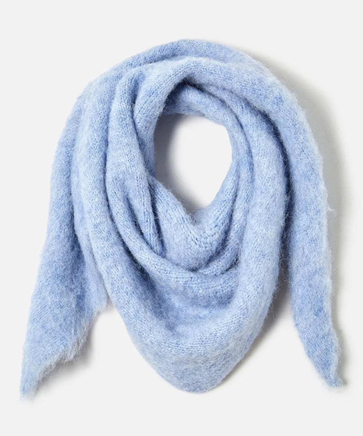 Echarpe triangle tricot poilu doux