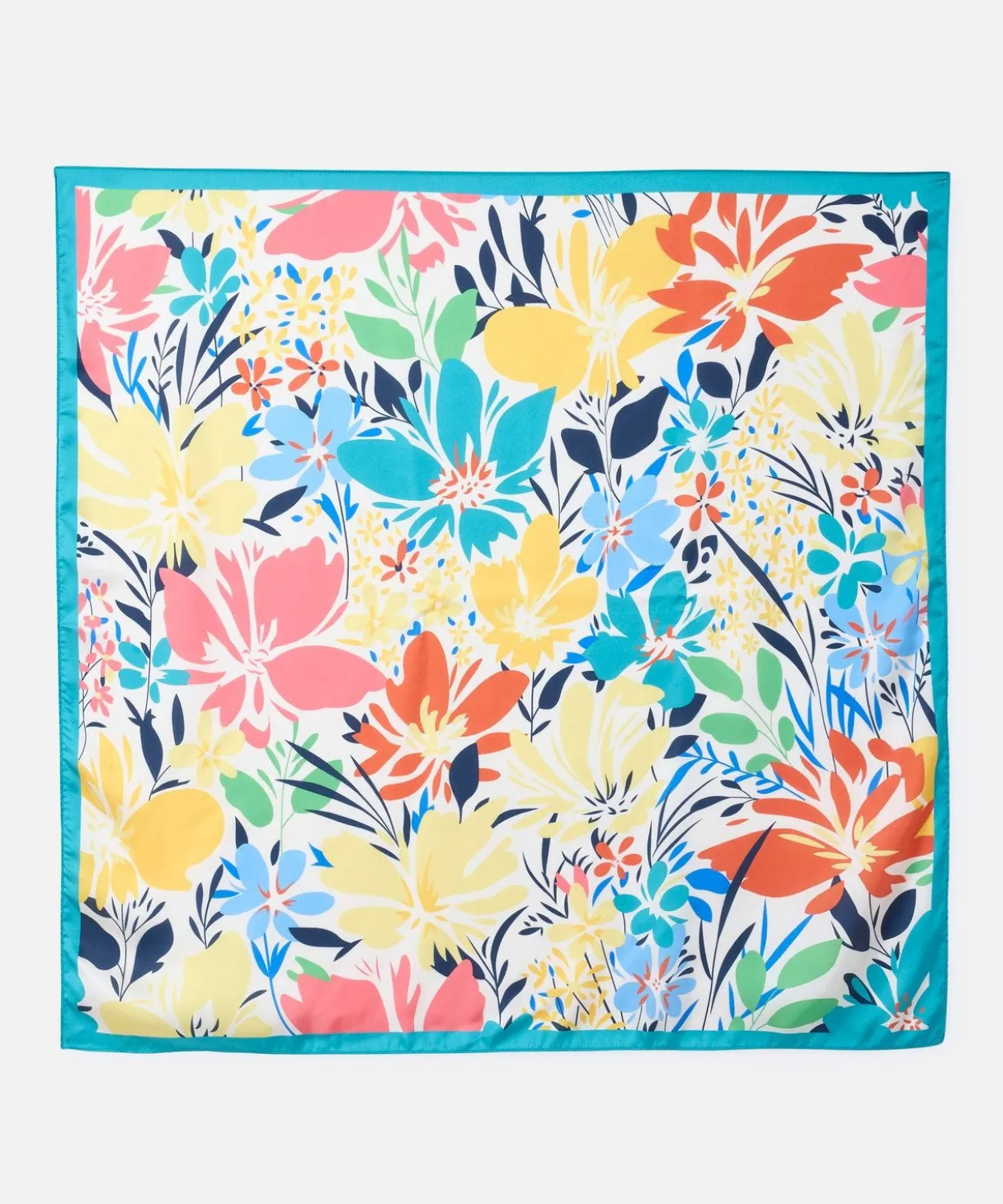 Foulard fleuri effet satiné