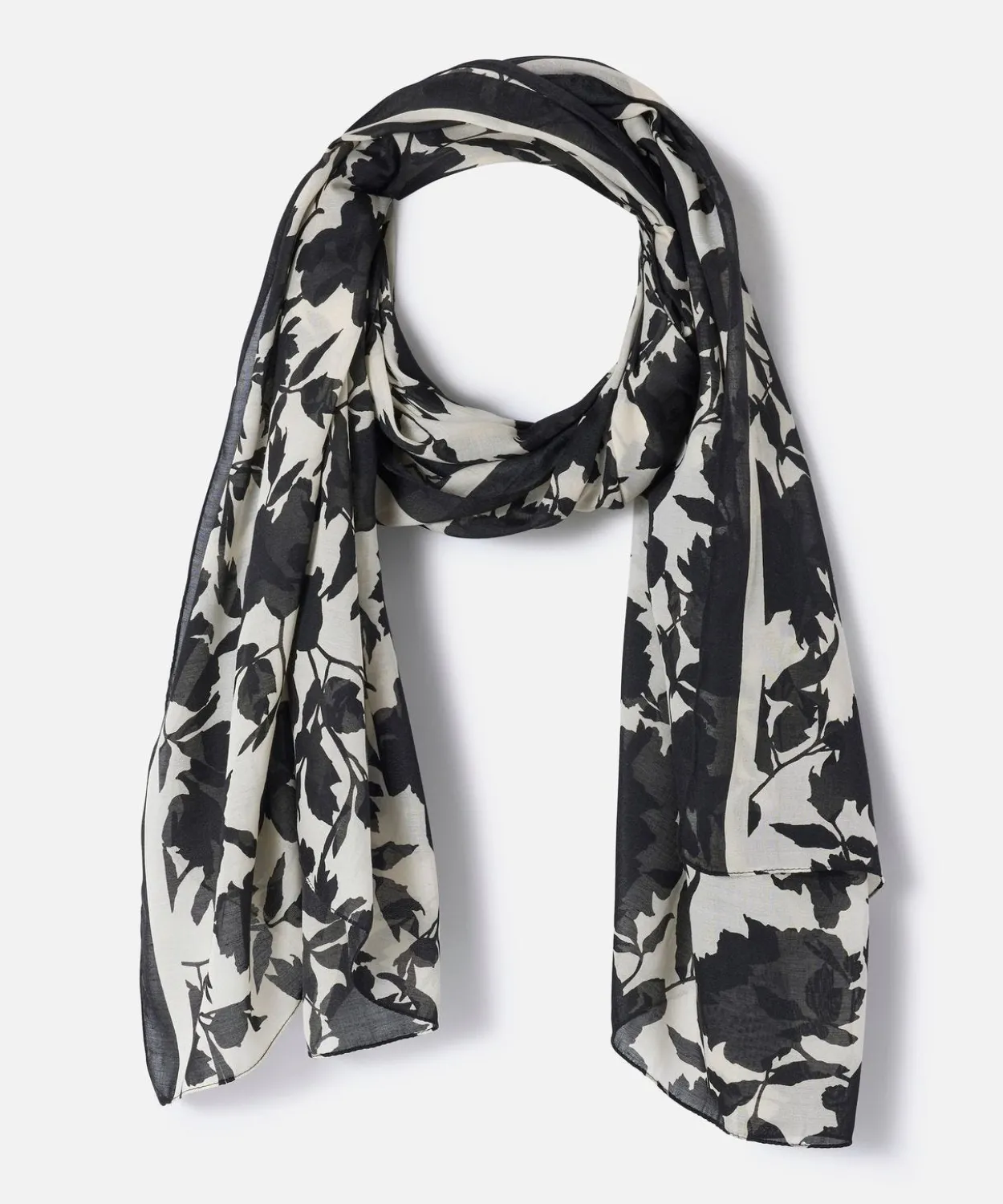 Foulard imprimé végétal contrasté