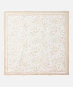 Foulard pure soie imprimé feuillage
