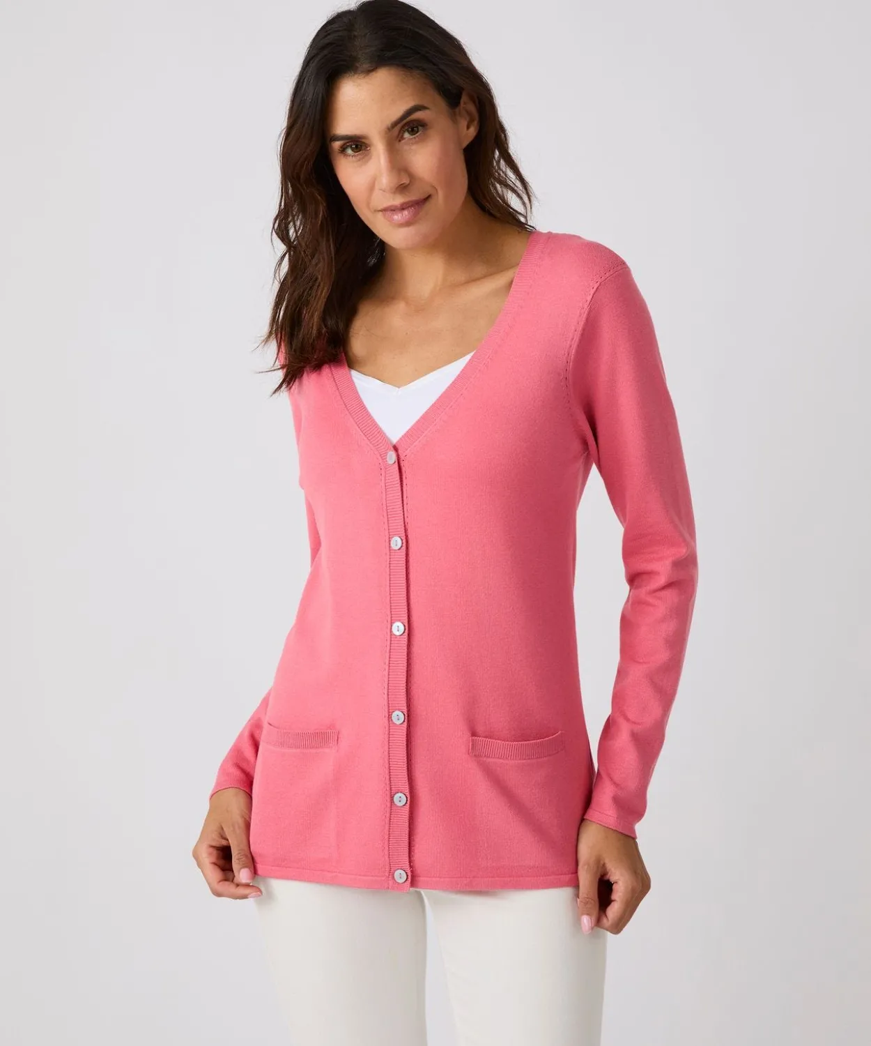 Gilet boutonné manches longues