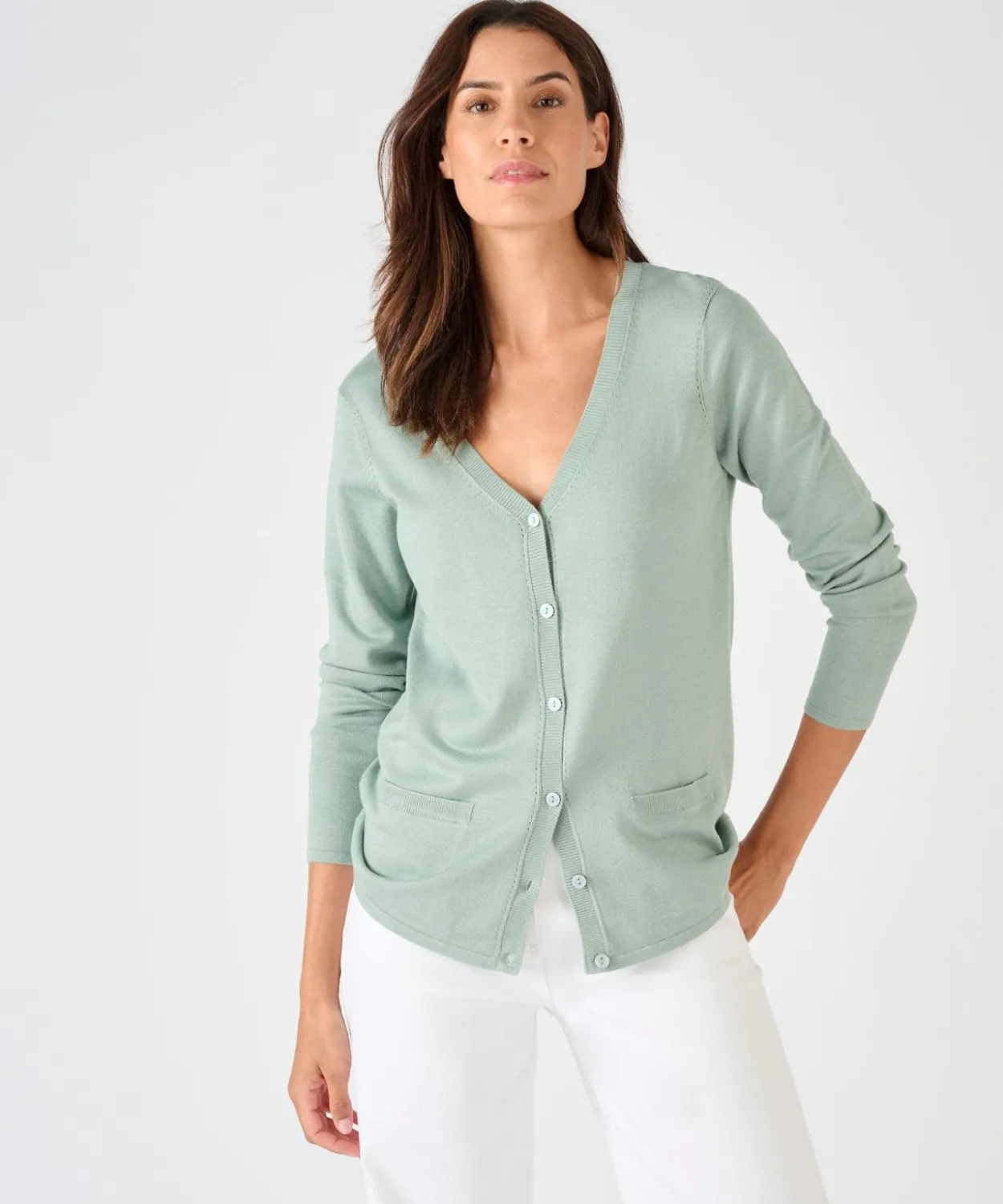 Gilet boutonné manches longues