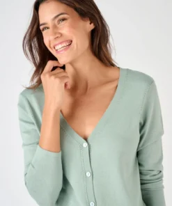 Gilet boutonné manches longues