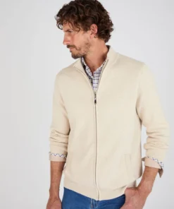 Gilet chiné zippé col montant