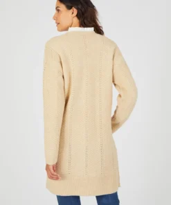Gilet long maille fantaisie