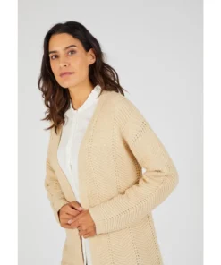 Gilet long maille fantaisie