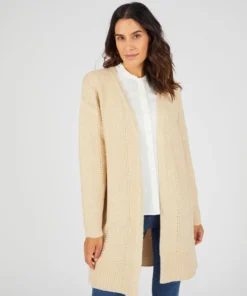 Gilet long maille fantaisie