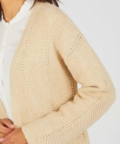 Gilet long maille fantaisie