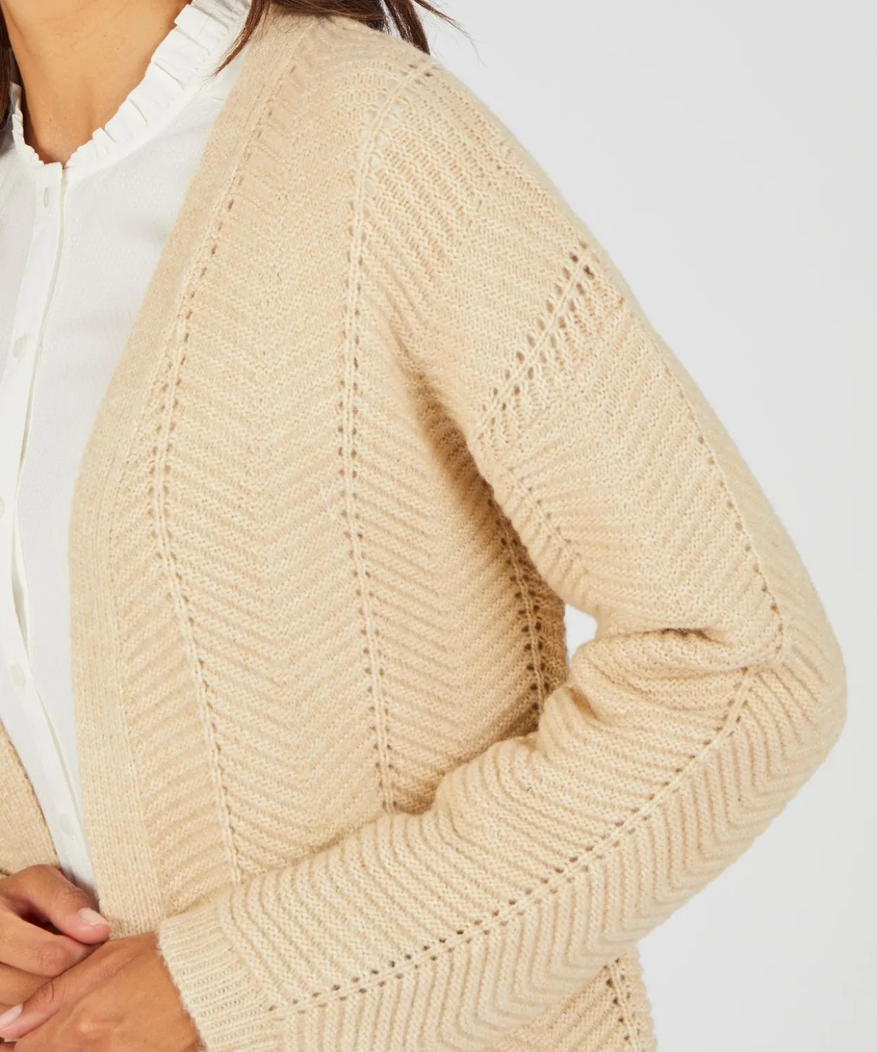 Gilet long maille fantaisie