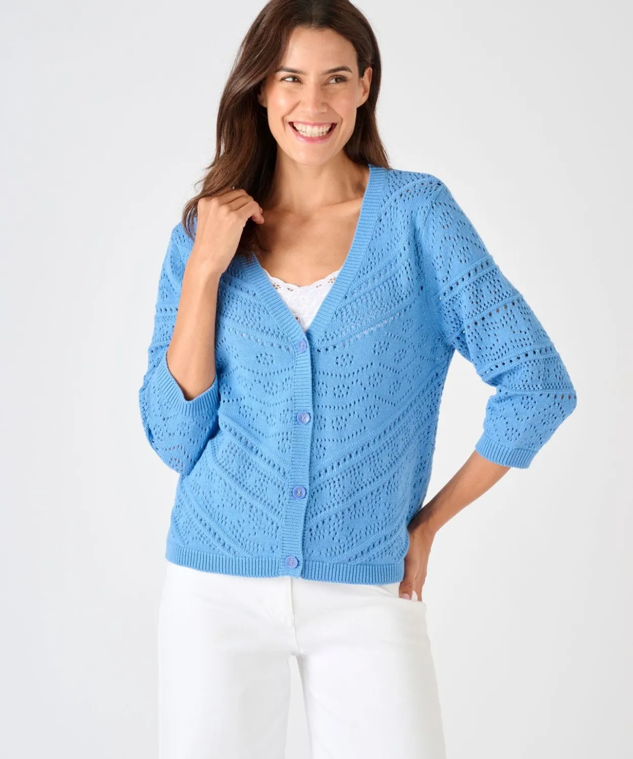 Gilet maille ajourée