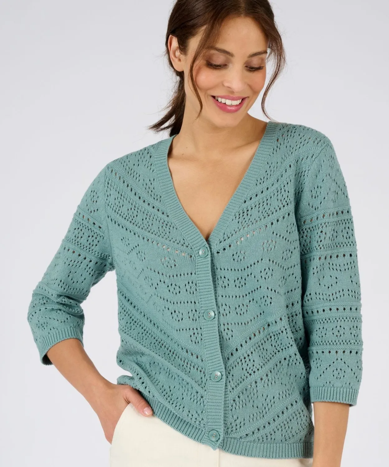 Gilet maille ajourée