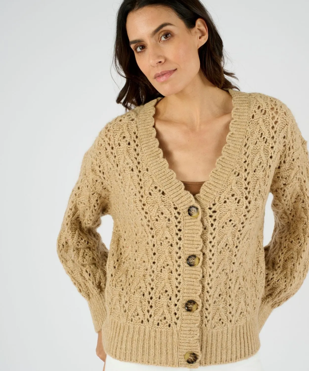 Gilet maille ajourée