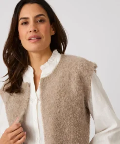 Gilet sans manches maille bouclette