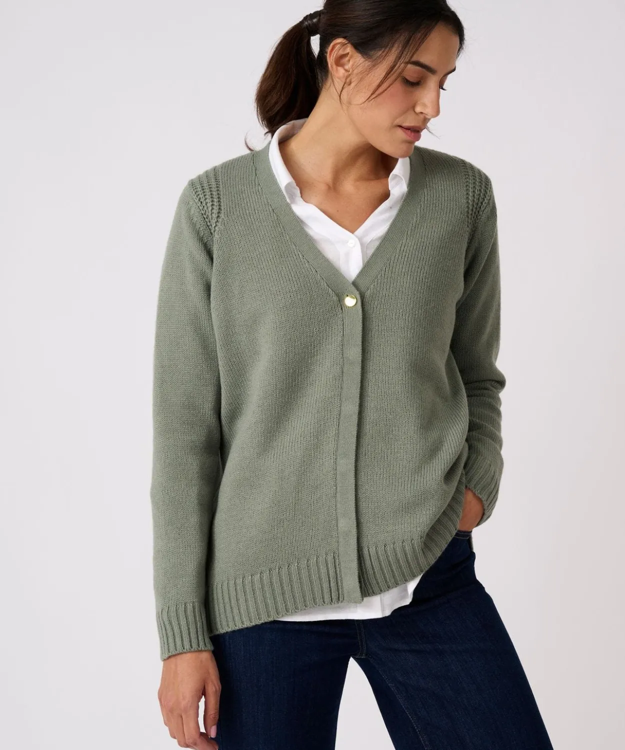 Gilet uni boutonné